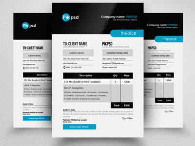 Creative Invoice Templates a4 ad advertise advertising agency blue business business flyer clean company