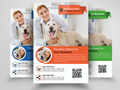 Pets Clinic & Care Centre Flyer a4 ad advertise advertising agency blue business business flyer clean company