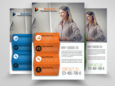 Business Flyer Template a4 ad advertise advertising agency blue business business flyer clean company