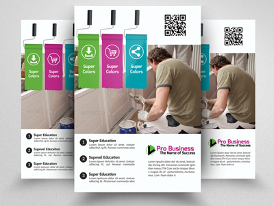 House Painter Flyer Template a4 ad advertise advertising agency blue business business flyer clean company