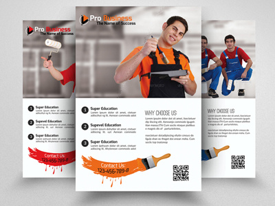 House Painter Flyer Template a4 ad advertise advertising agency blue business business flyer clean company