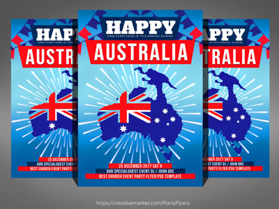 Australia Day Flyer a4 ad advertise advertising agency blue business business flyer clean company