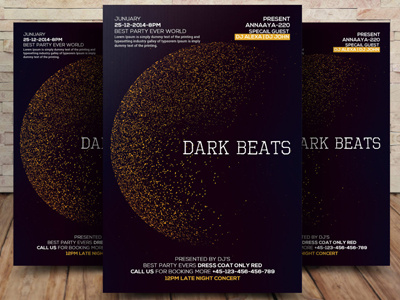 Dark Beats Flyer a4 ad advertise advertising agency blue business business flyer clean company