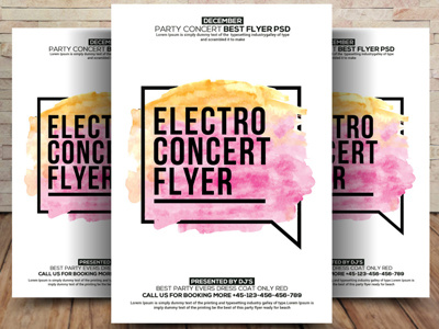 Electro Concert Flyer Template a4 ad advertise advertising agency blue business business flyer clean company