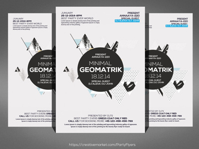 Geometric Flyer a4 ad advertise advertising agency blue business business flyer clean company