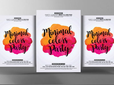 Minimal Color Party Flyer a4 ad advertise advertising agency blue business business flyer clean company