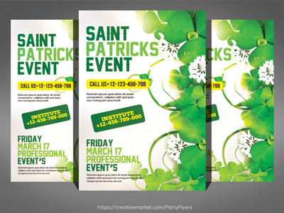 Saint Patricks Day Party Flyer business business flyer clean company saint patricks day party flyer