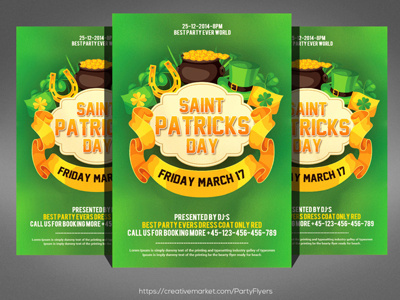 St. Patricks Day Party Flyer PSD agency blue business business flyer clean company st. patricks day party flyer psd