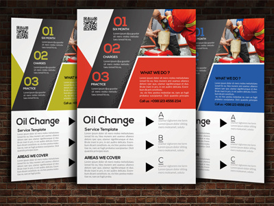 Oil Change & Auto Repair Flyer a4 ad advertise clean company oil change auto repair flyer