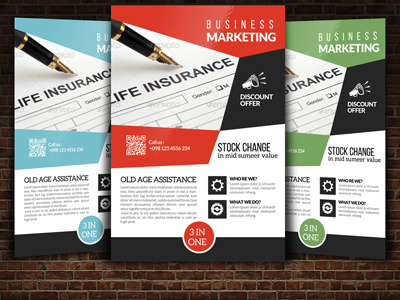 Insurance Flyer a4 ad advertise advertising business flyer clean company insurance flyer