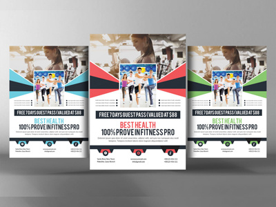 Health Fitness Flyer business business corporate agency flyer business flyer clean company health fitness flyer