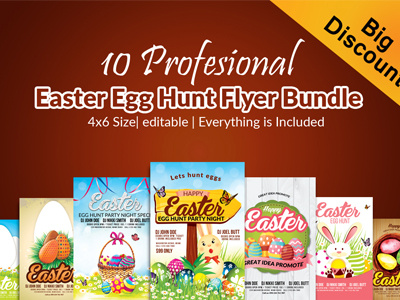 10 Easter Egg Hunt Flyer Bundle