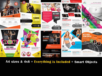 10 Fitness Flyer Bundle 10 fitness flyer bundle agency blue business business corporate agency flyer business flyer clean company