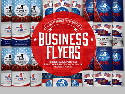 6 4th of July Poster Bundle 6 4th of july poster bundle agency blue business business corporate agency flyer business flyer clean company