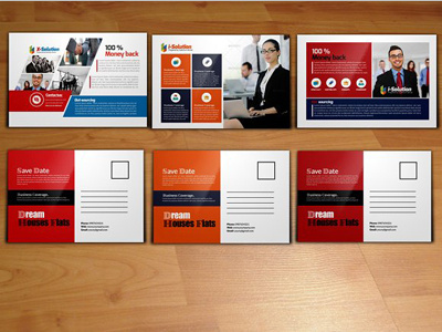 6 Business Postcard Template Bundle agency blue business business corporate agency flyer business flyer clean company