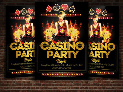 Casino Party Flyer agency blue business business corporate agency flyer business flyer casino party flyer clean company
