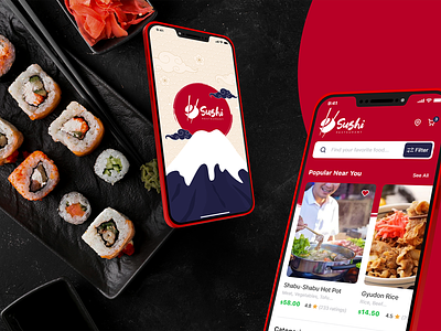 Sushi Restaurant Oder App dessign mobile app restaurant ui ux
