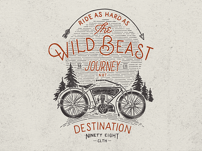 Wild Beast apparel design freelance illustration ink logo motorcycle t shirt tee tees vintage woods