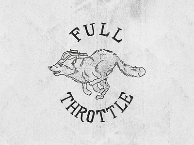 Full Throttle drawing illustration ink linework motorcycle tshirt vintage wolf