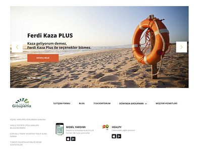 Groupama Ui beach design designthinking graphic groupama mobile safe sea sigorta sport