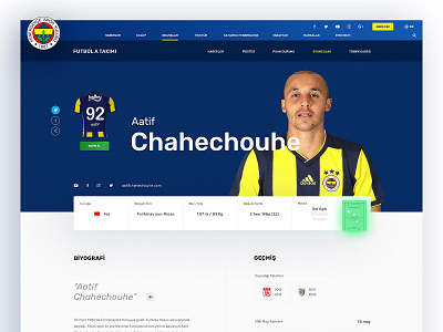 Player ui info / Performance artdirection designthinking fenerbahçe football footballui futbol player playerinfographic playernumber playeruniform soccer sportguide sportinfo sportnumber sportui