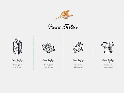 Pınar Food Web / Art Direction art creative design farm food icon milk onepage page pınar typo ux