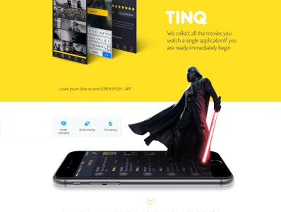 TINQ App app cinema mobile movie movieapp social starwars ui ux