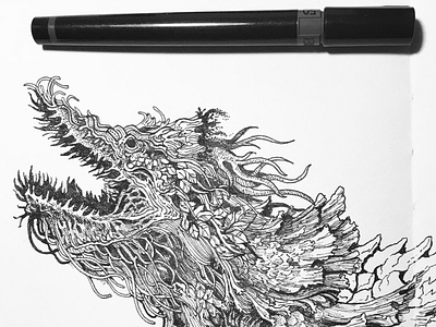 Monsterbook01 dragon drawing ink monster