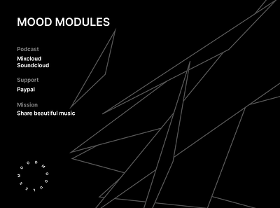 Mood Modules Podcast (Webpage) abstract black clean dark information design minimalism simple