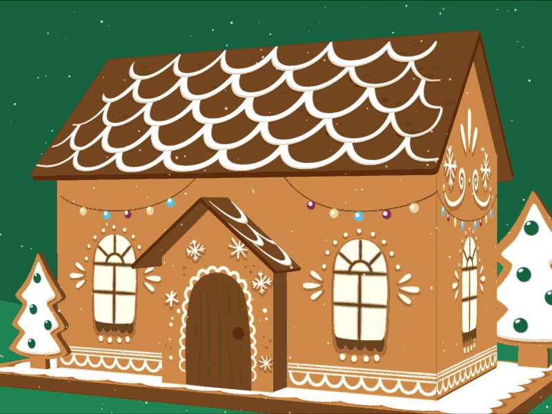 Gingerbread House 2d animation after effects camera christmas fake 3d gingerbread gingerbread house
