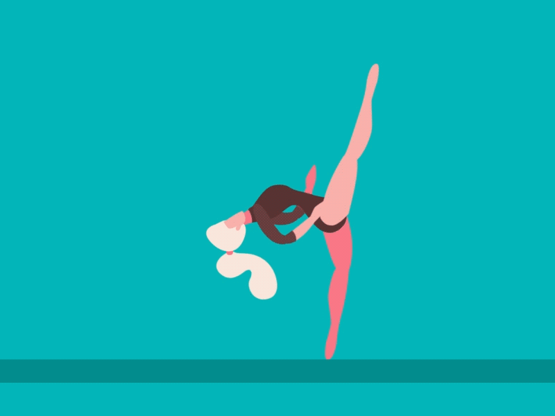 Gymnast 2d animation after effects character animation character design gymnast gymnastics illustration