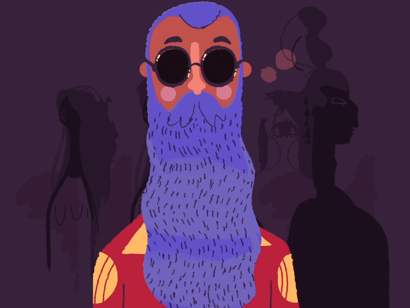 Old Hippie 2d animation after effects character animation character design hippie illustration sketchy