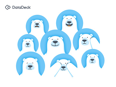 DD Bear bear blue and yellow design brand mascot emoji expression face illustration mascot polarbear