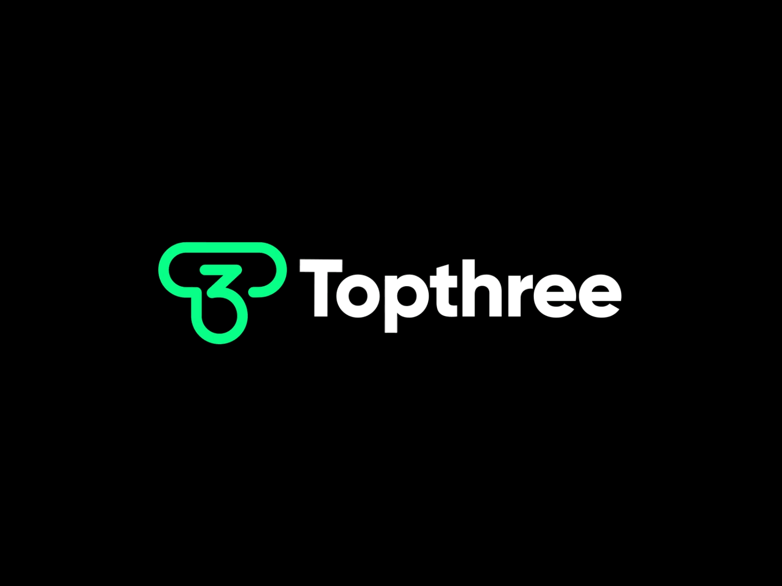 Topthree Logo Animation 2d animation black gif green illustration line logo logoanimation loop morphing motion graphics path smooth three top transition trim ui white