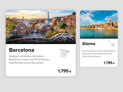 Destination cards