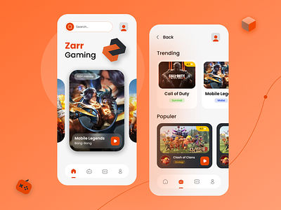 Zarr Gaming - Mobile App 3d animation apple apps design game graphic design mobile motion graphics store ui