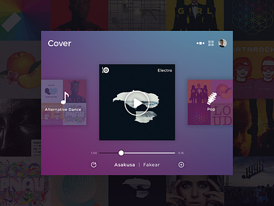 Cover | Webradio concept app ipad music purple radio streaming ui ux