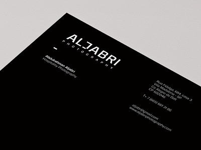 Aljabri Photography branding identity stationery