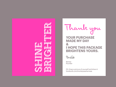 Thankyou identity layout postcard thankyou card typography