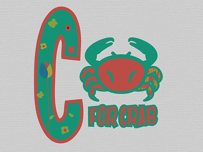 Crab crab exotic fashion illustrator kids prints t shirt typography