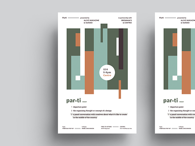 Parti branding design event event branding poster type typography vector