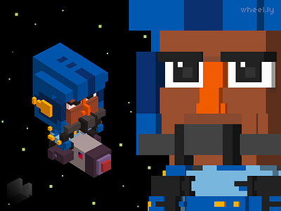 Rocketman character game tvos voxel wheelly