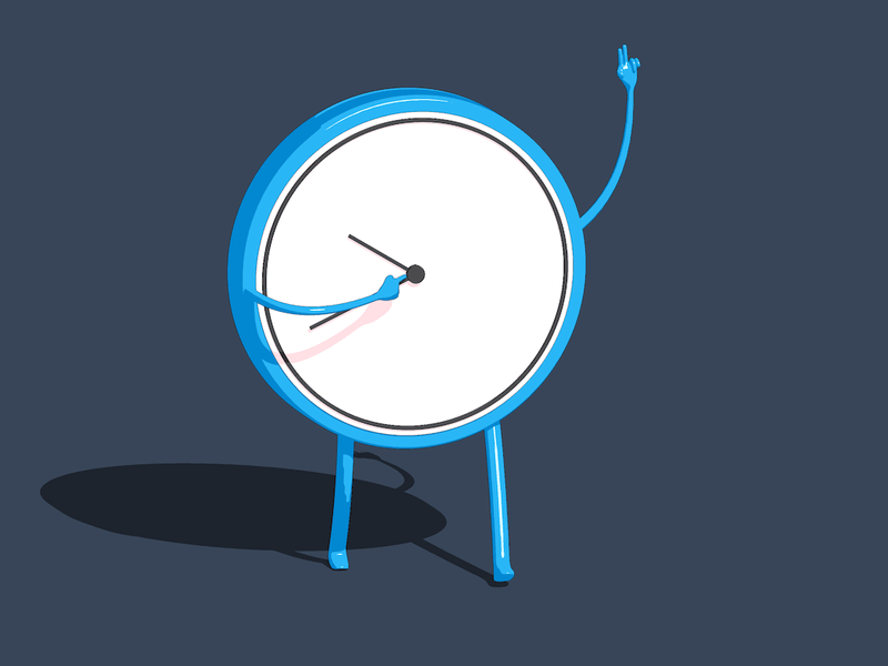 Time ⏲🦵🔙 arms backwards c4d cinema 4d cinema4d clock clocks hands sketch and toon time walk