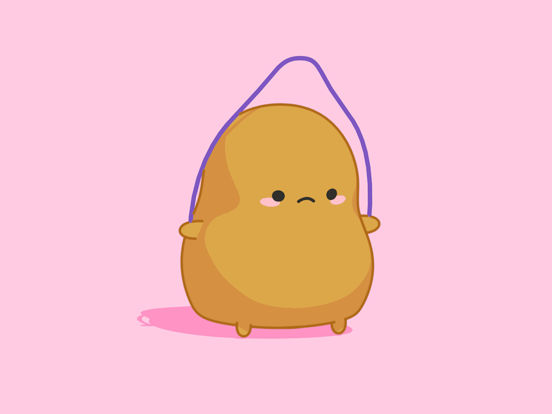 Potato jump rope c4d cinema 4d jumprope kawaii potato sketch and toon smoko tayto