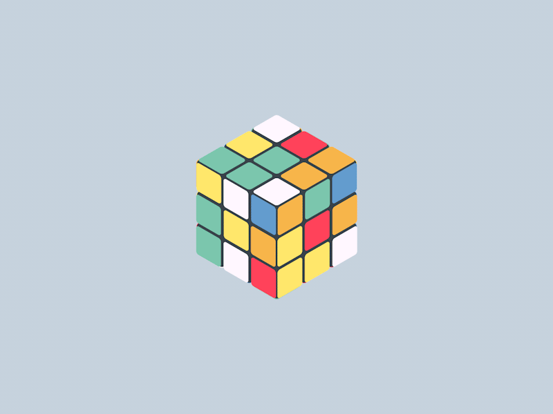 Rubik's cube test animation cinema4d cube rubik rubiks sketch and toon