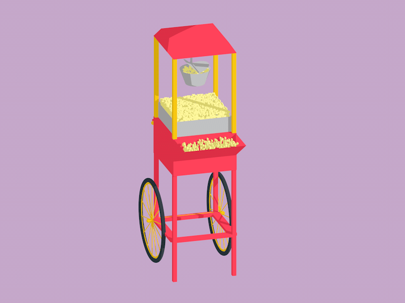 Popcorn Machine c4d cinema4d machine mograph popcorn sketch and toon
