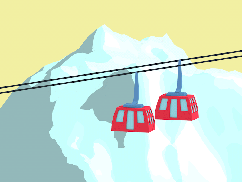 Funicular cinema4d funicular mountains seilbahn sketch and toon ski snowboarding winter