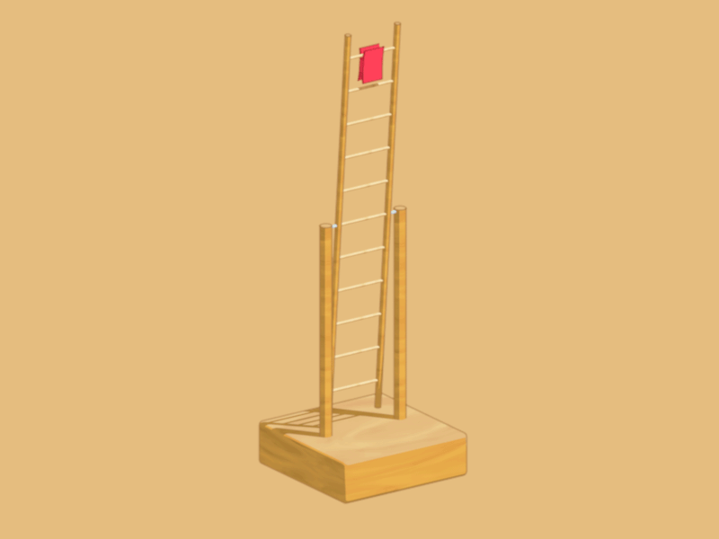 Tumble down ladder toy cinema 4d old school retro sketch and toon toy