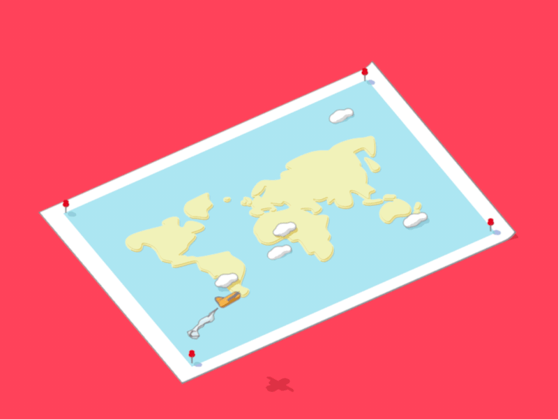 Where are you traveling this summer? animation cinema 4d fly map sketch and toon summer travel