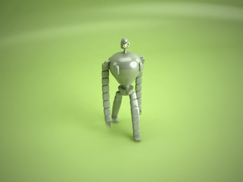 Robot animation c4d ghibli robot vray